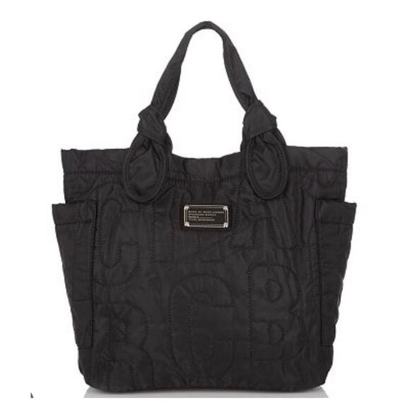 Marc by Marc Jacobs Medium Pretty Nylon Tate Tote Black Logo carryon travel work - Picture 1 of 11